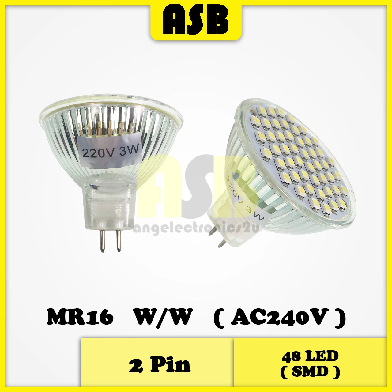 48 SMD LED MR16 Bulb AC240V ( Warm White / Red / Green )