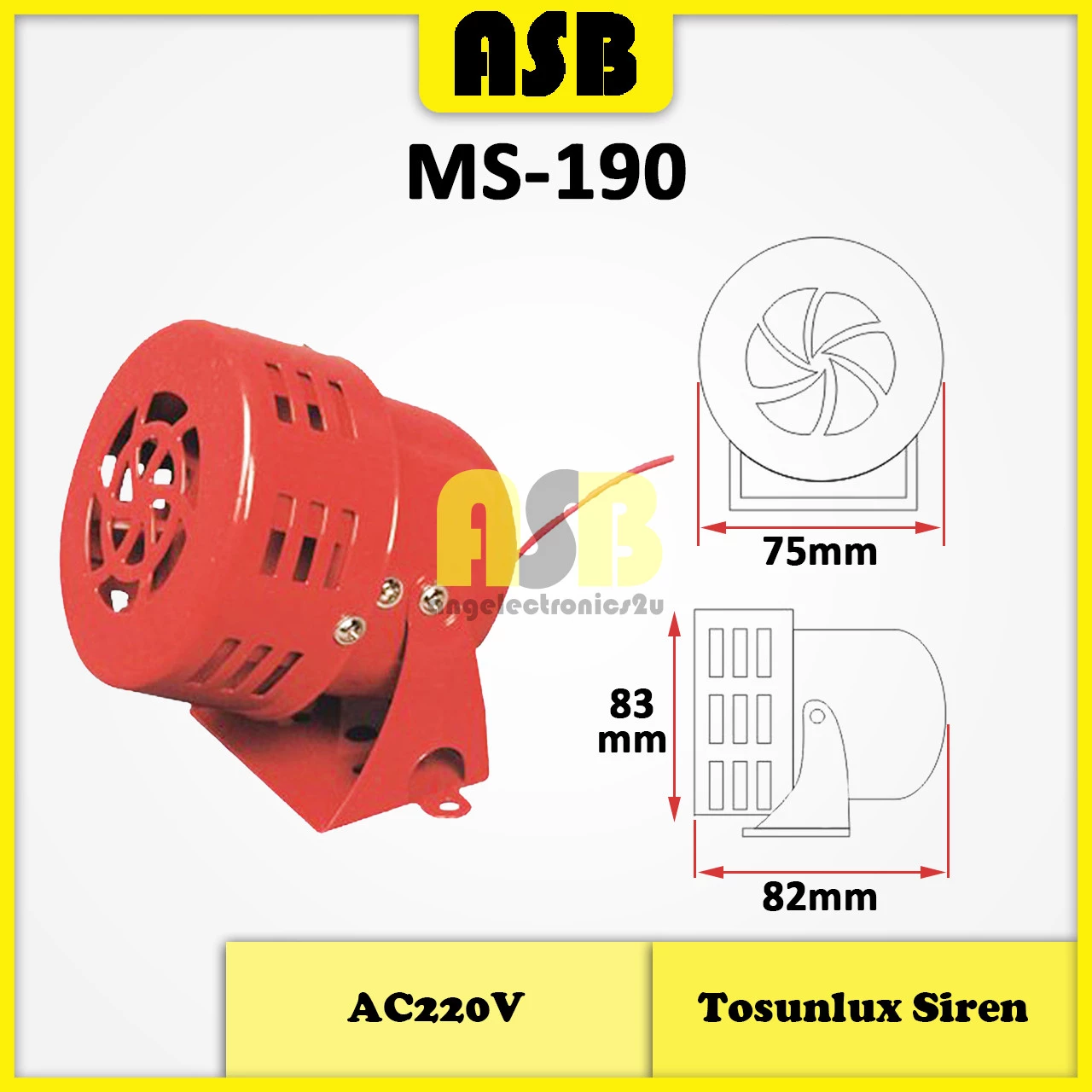 (1pc) Tosunlux Buzzer / Siren AC220V ( 548001005 )