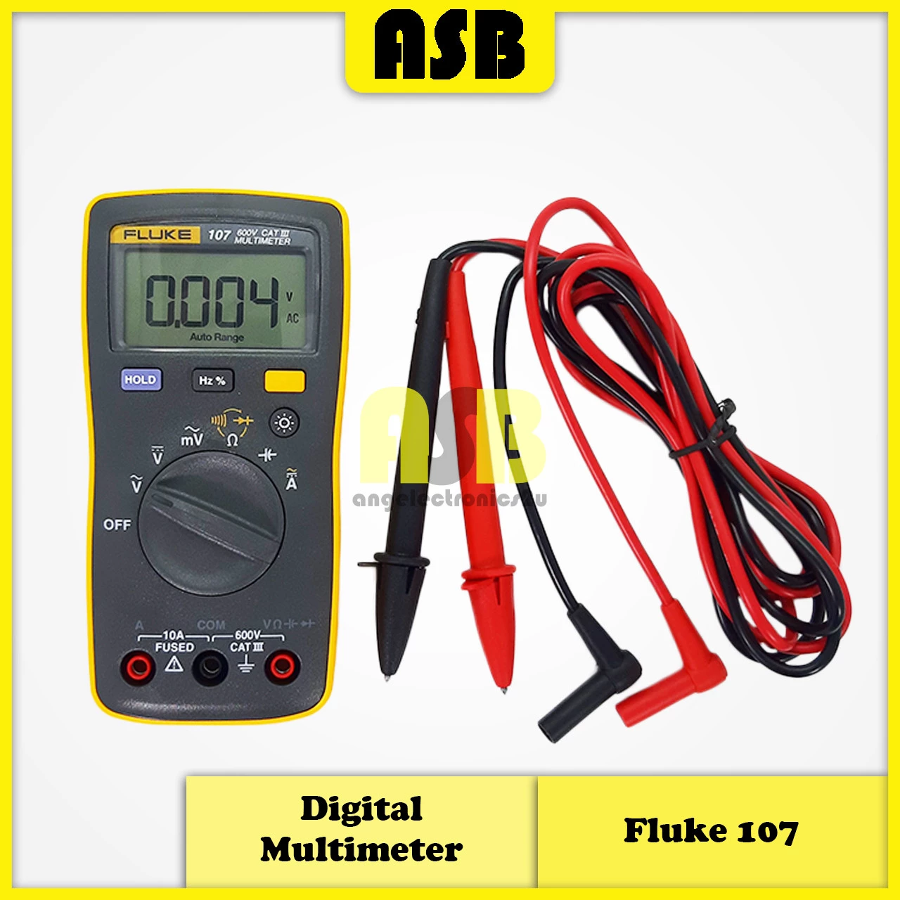 (1pc) Fluke 107 Palm-sized, CAT III Digital Multimeter (362005037)