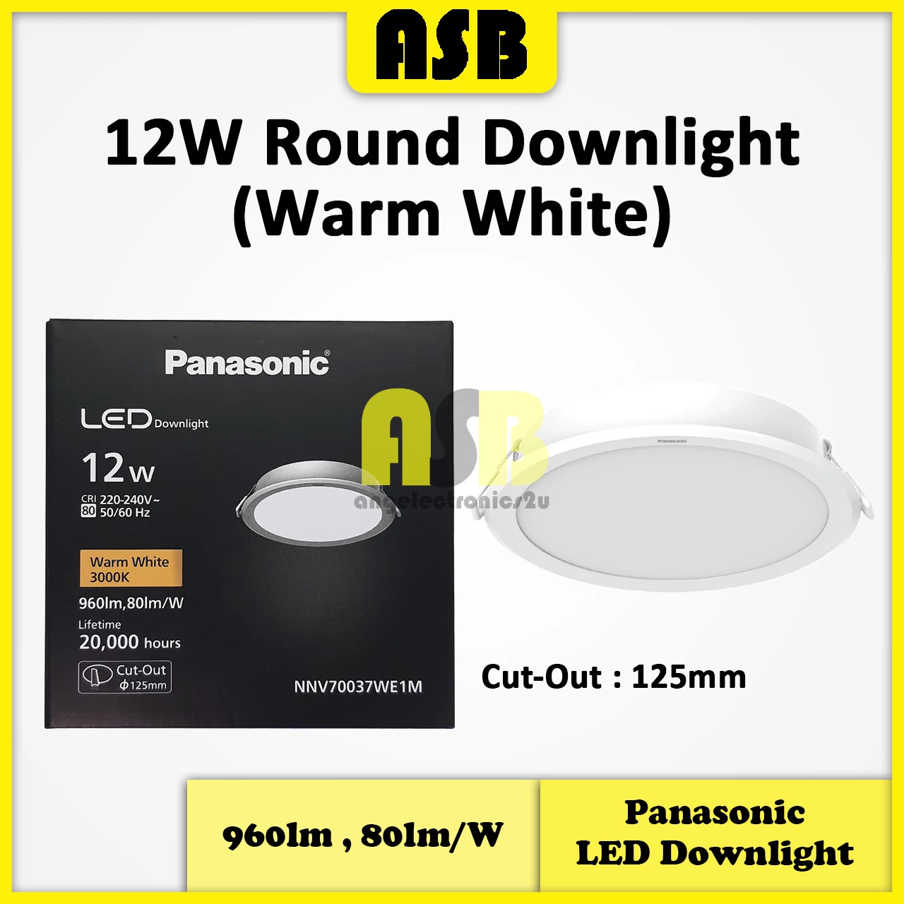 (1pc) Panasonic LED Downlight Round Panel Light 12W / 15W ( Warm White / Cool White / Cool Daylight ) Lampu Siling